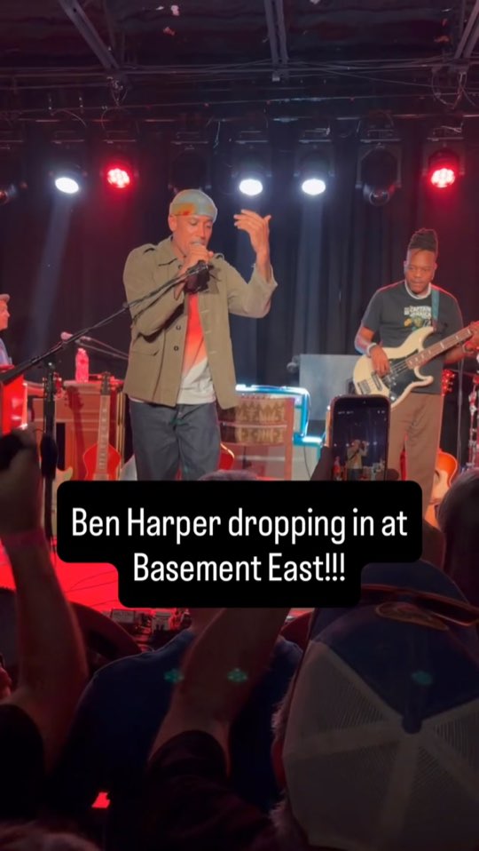 Ben Harper singing on The Basement East stage