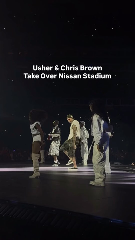 Dancers on the Nissan Stadium stage under the lights